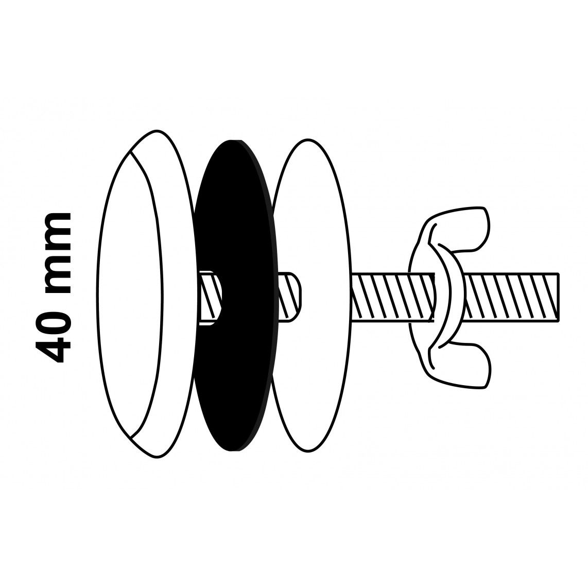 988235148 afdekrozet, chroom, 40 mm vue 2
