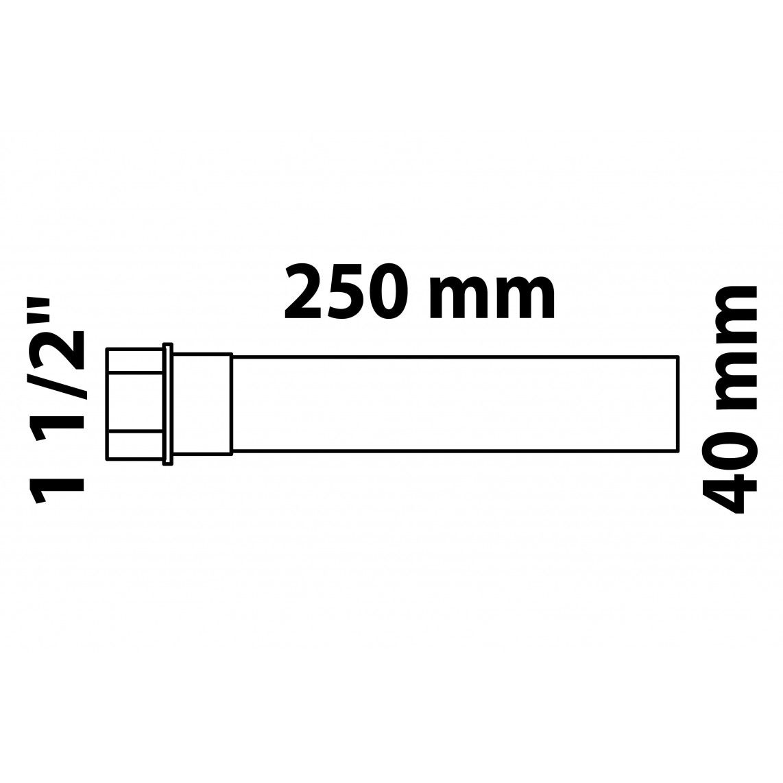 98837489 ECO-SAVE Extension pipe, plastic, grey, 1 1/2" x 250 mm, for DN 40 mm trap vue 2