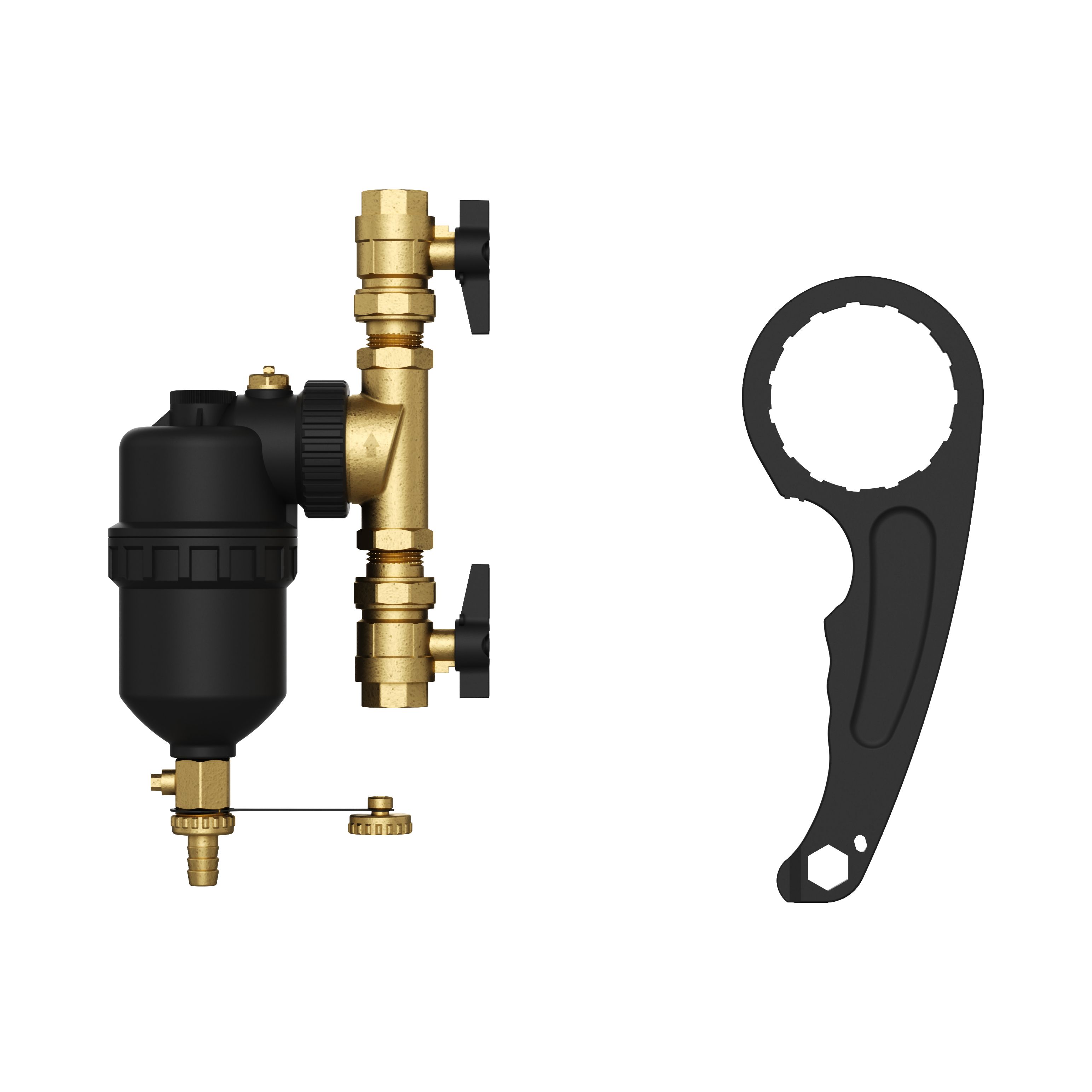 Belrad Pot DE Decantation Magnetique - Avec 2 Vannes D'arrêt - 3/4” - Noir