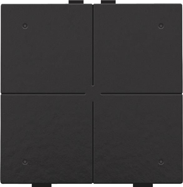 Bouton - poussoir quadruple avec Led et capteurs de confort pour Niko Home control, Bakelite Black