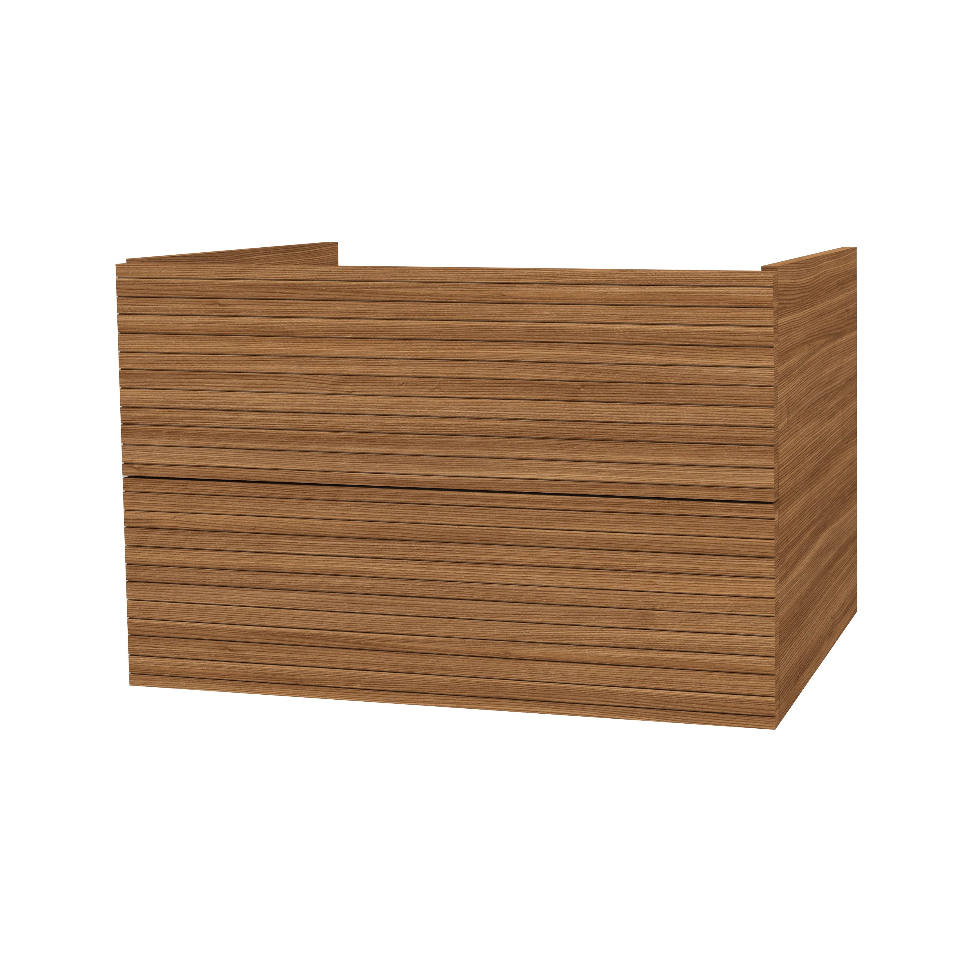 ELITE ONDERKAST MET HORIZONTAAL RELIËF (80CM) - WALNOOT vue 2
