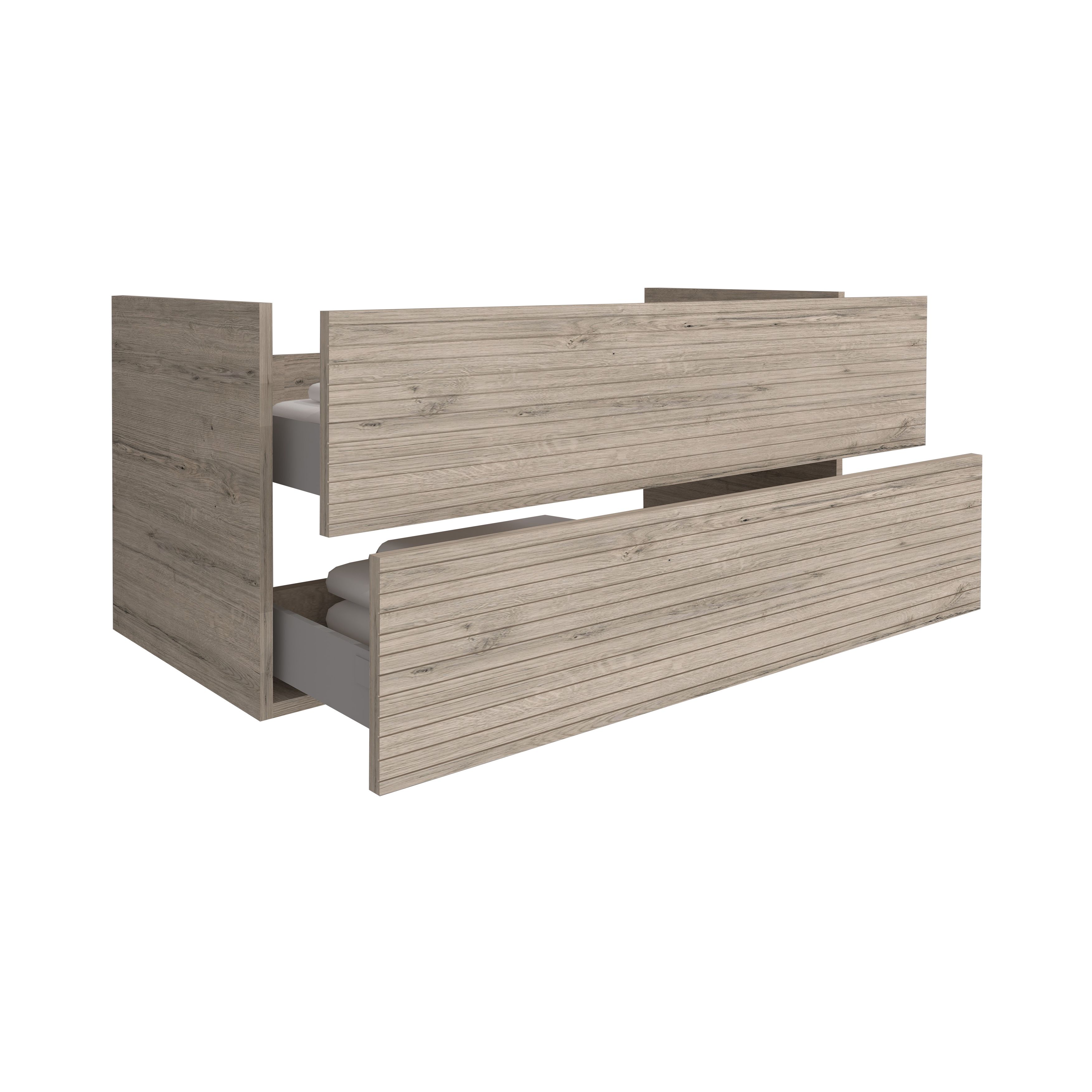 ELITE ONDERKAST MET HORIZONTAAL RELIËF (120CM) - LICHT HOUT vue 3