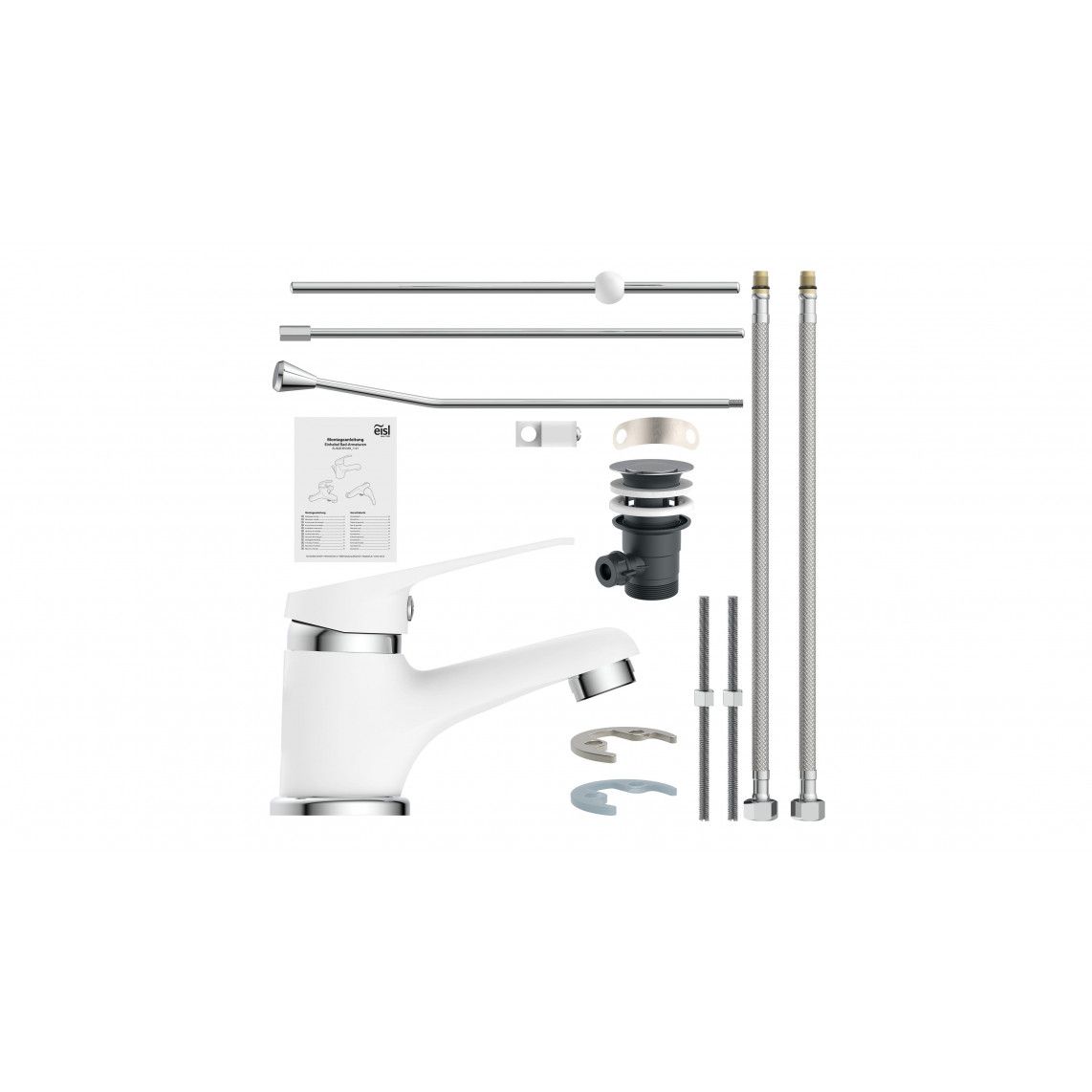 NI075SCR-W SPEED Wash basin mixer, white/ chrome vue 3