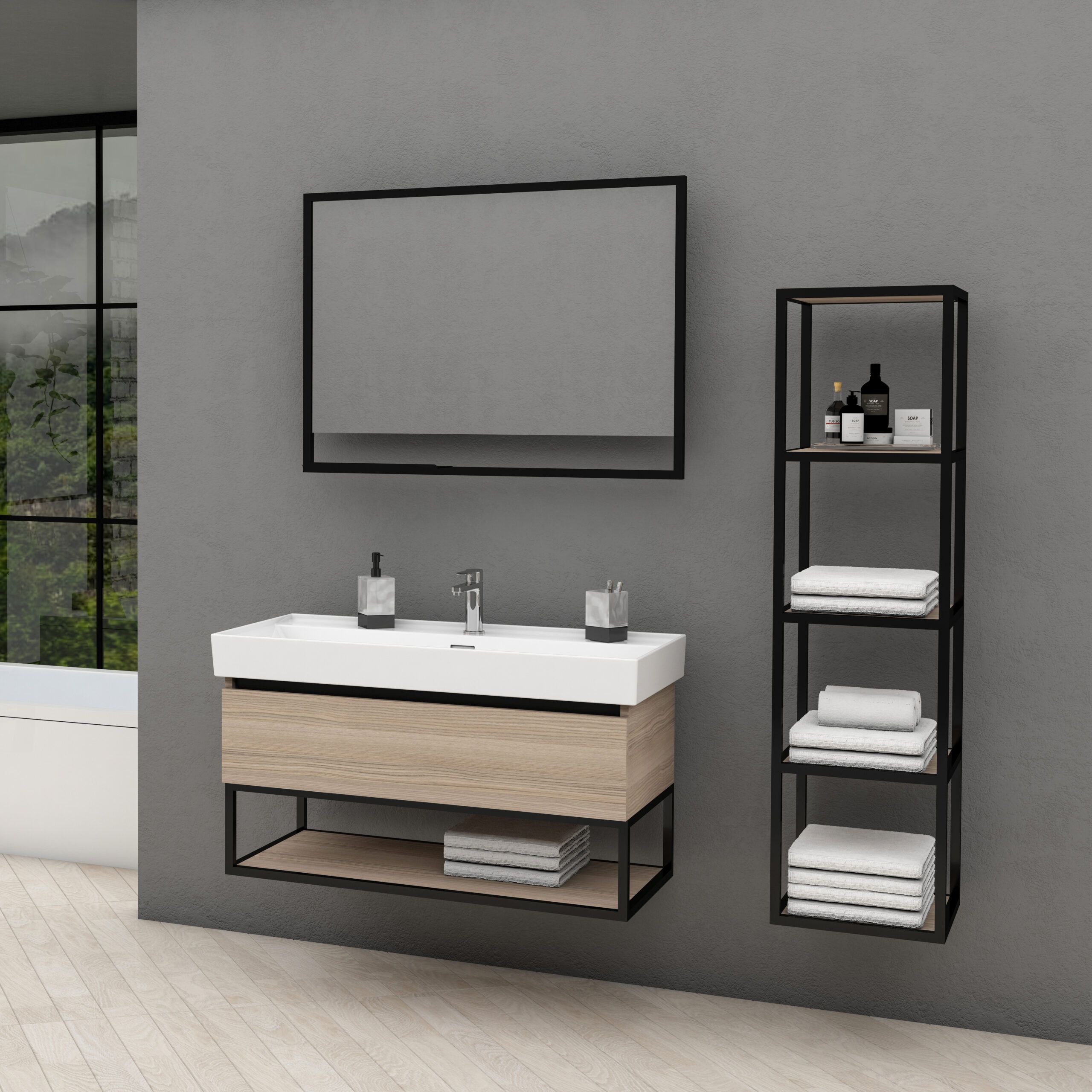 ALONI SHARP MEUBLE SOUS-PLAN (100CM) - NOISETTE vue 3