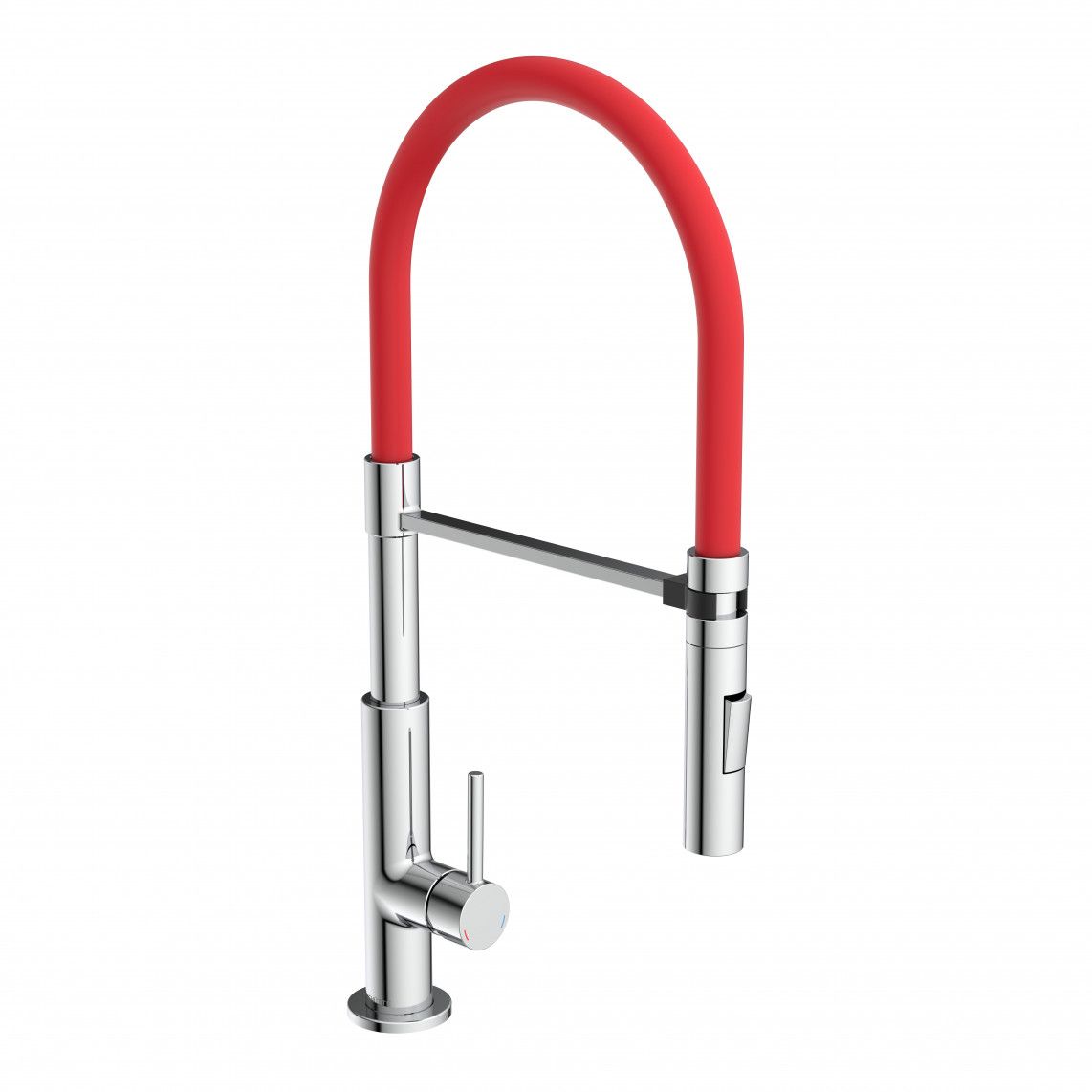 79180 STILO Sink mixer, chrome/black, chrome/red, with soft-touch hose vue 3