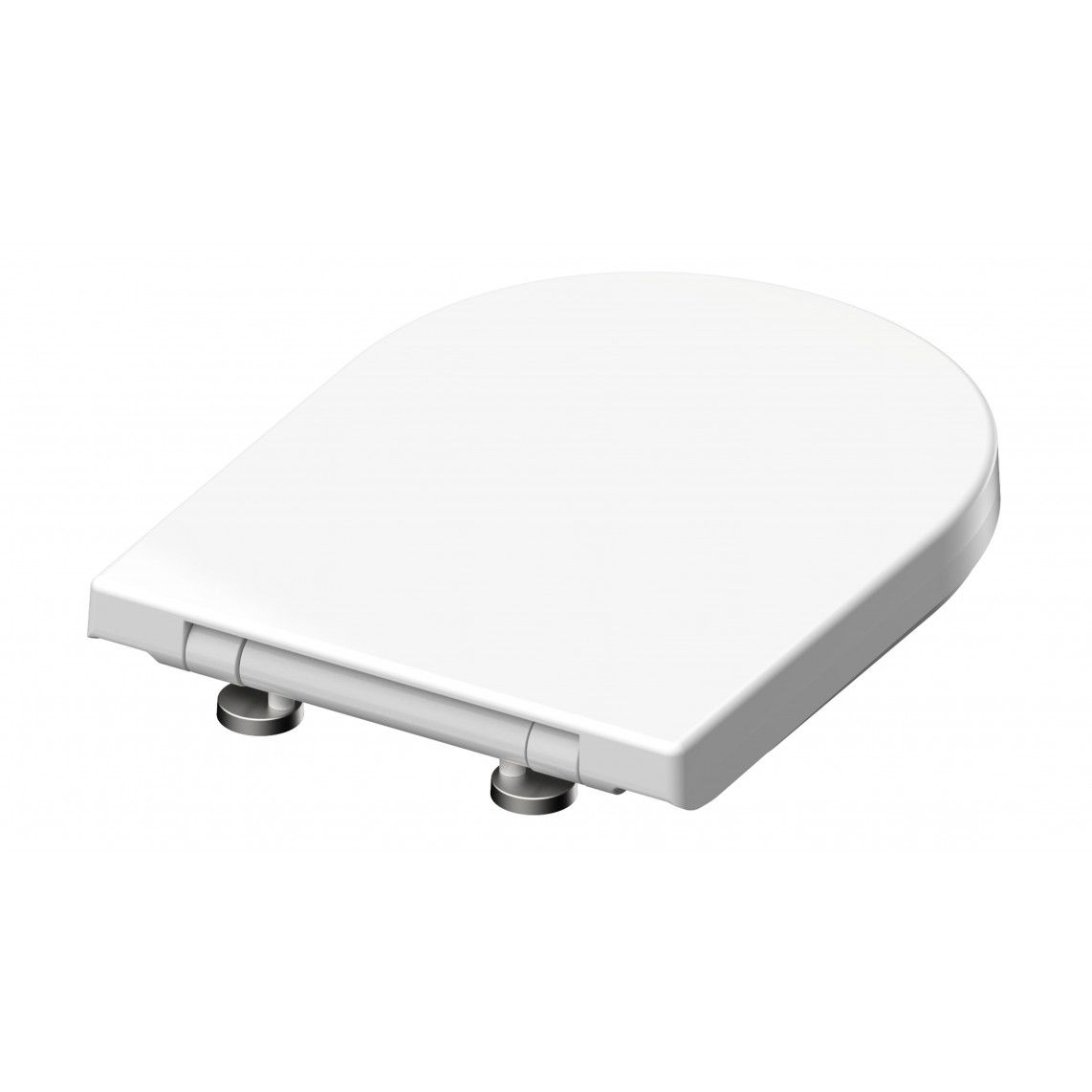82910 Duroplast WC-zitting D-vorm WHITE, met valrem en afneembaar vue 4