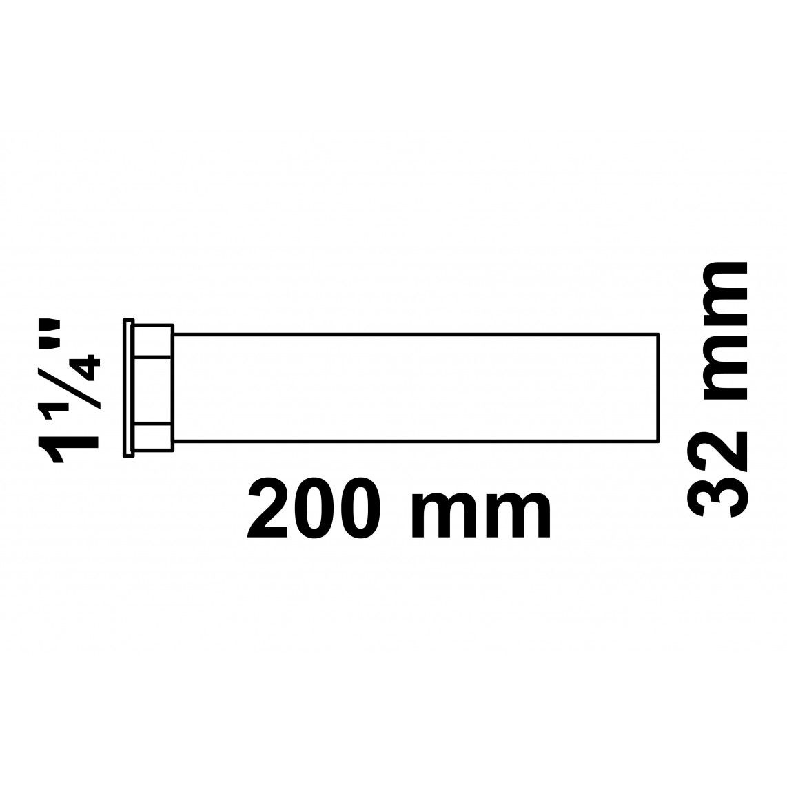 98028043 ECO-SAVE Immersion tube, plastic, light grey, 1 1/4" female x 200 mm vue 2