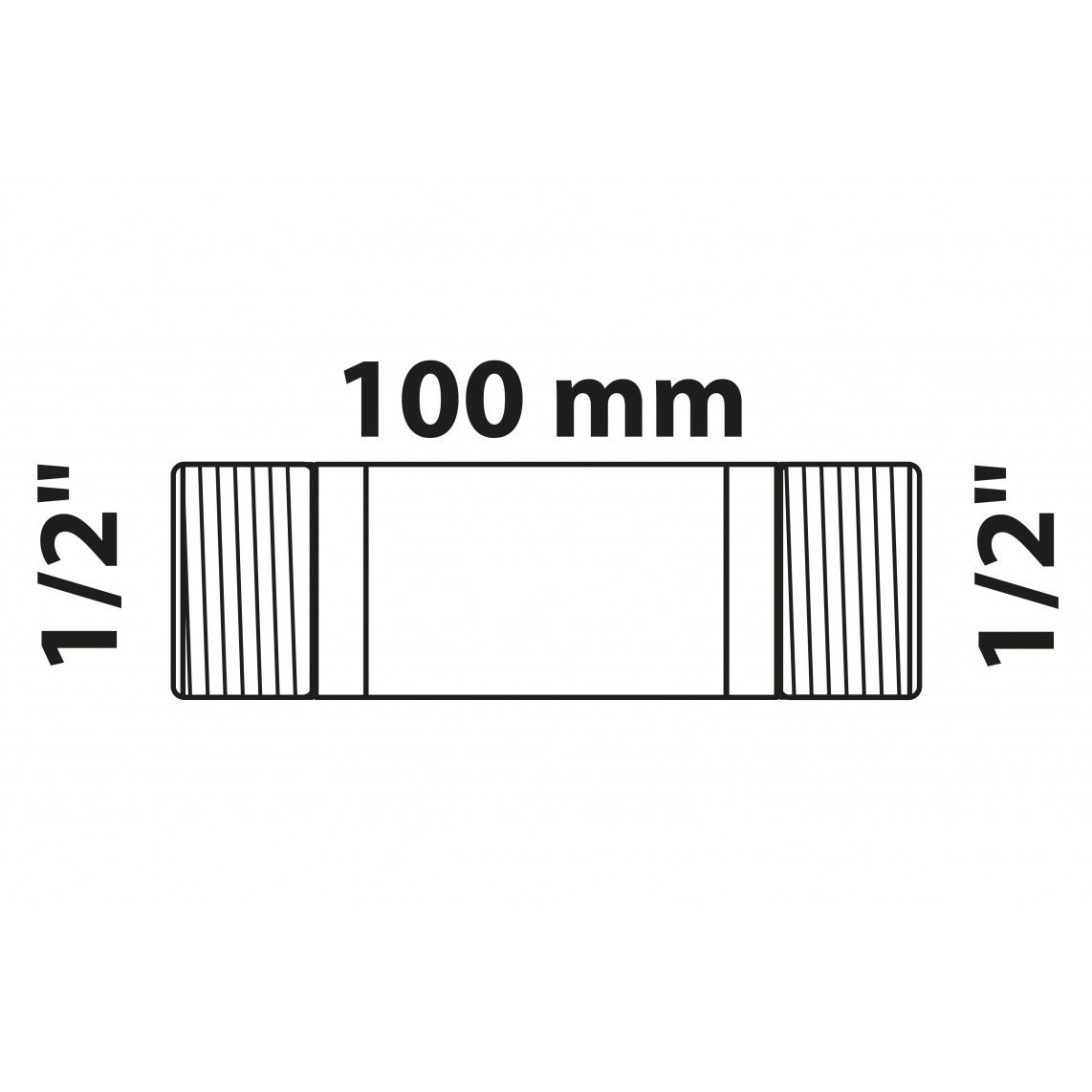 988963313 Barrel nipple, red brass, 1" x 100mm vue 2