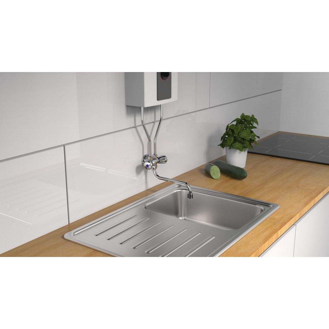 37690 Sink mixer low pressure, chrome, for 5 liter over sink boiler vue 6