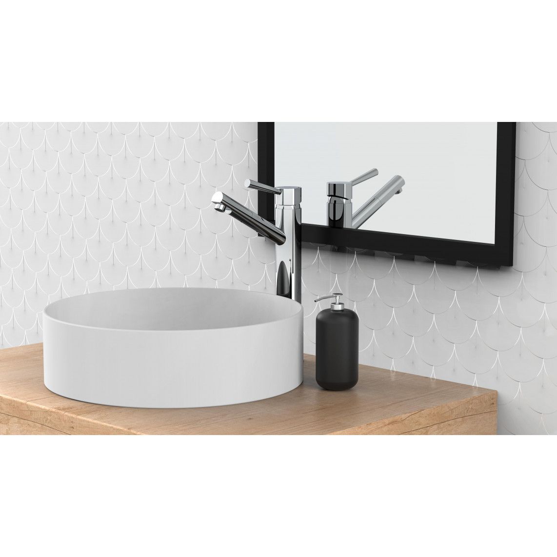79111 CORNWALL Wash basin mixer, chrome, with high body vue 3