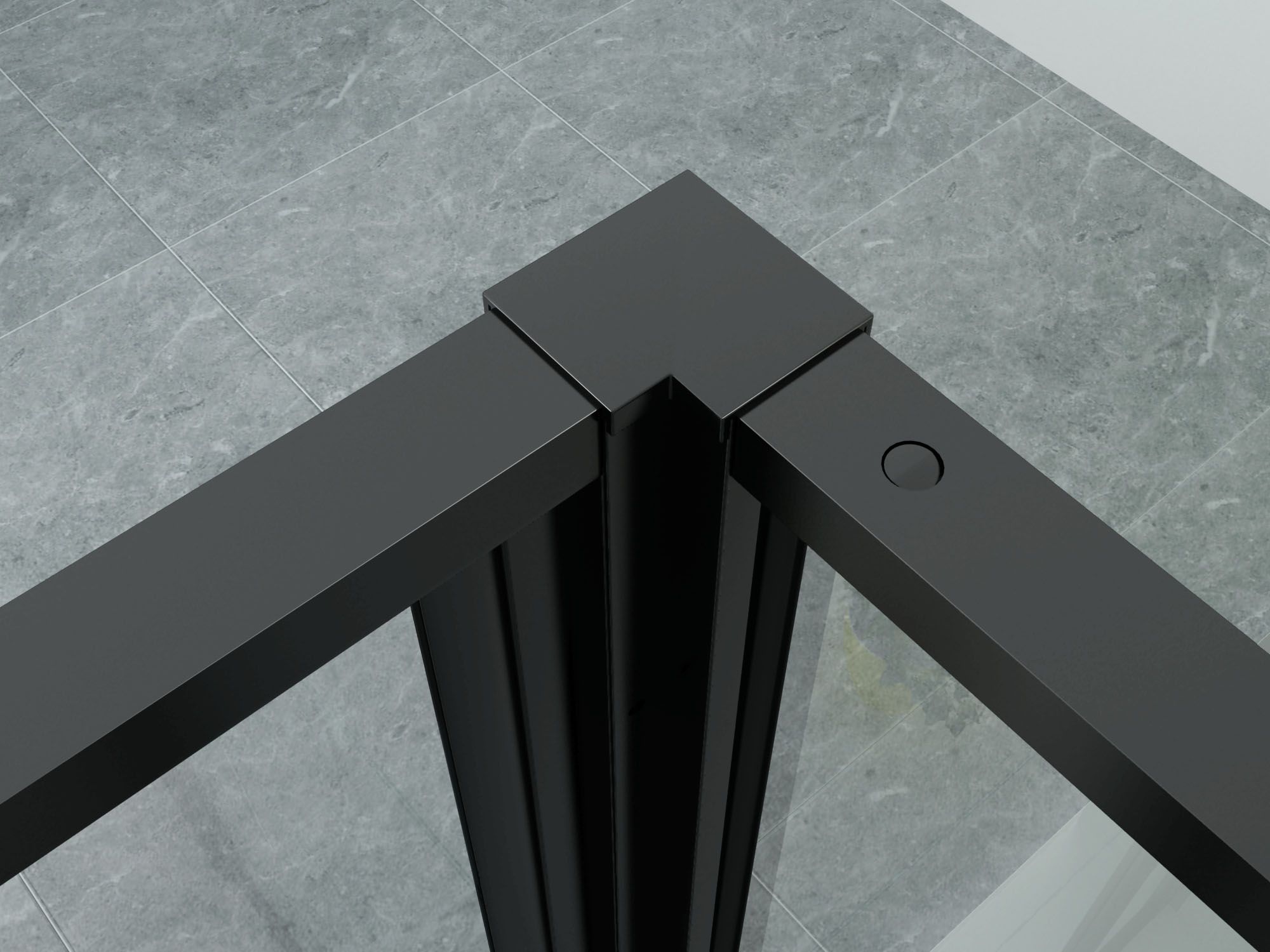 ALONI CABINE DE DOUCHE – PORTE PIVOTANTE ET PAROI LATÉRALE - 900X1200X2000MM - NOIR MAT-VERRE CLAIR vue 4