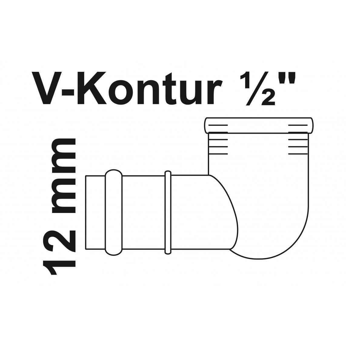 988621154 Transition angle 90°, press fitting for copper V-profile, 12 mm x 1/2" female, 1 socket vue 2