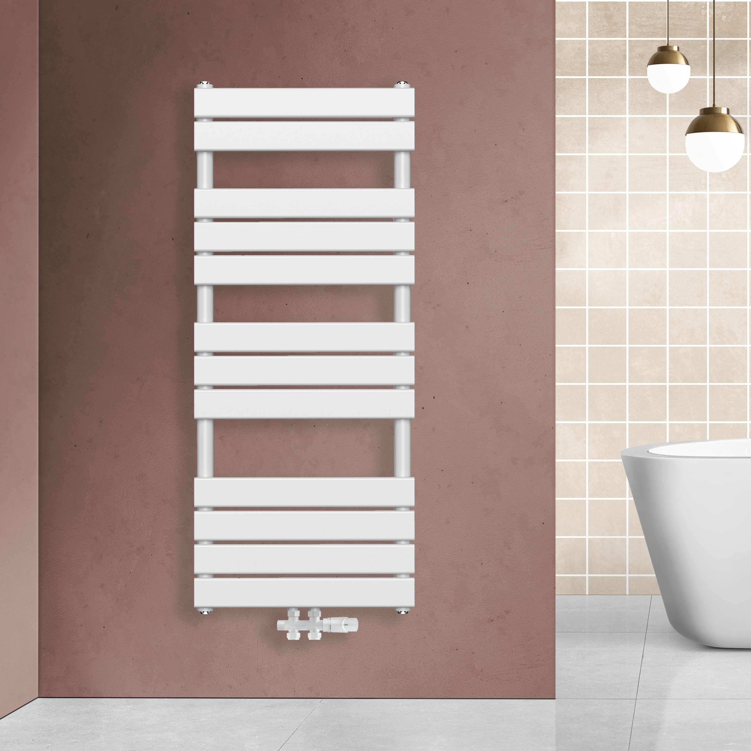 RADIATEUR SÈCHE-SERVIETTES RACCORDEMENT CENTRAL BLANC 1800X600-1081W vue 2