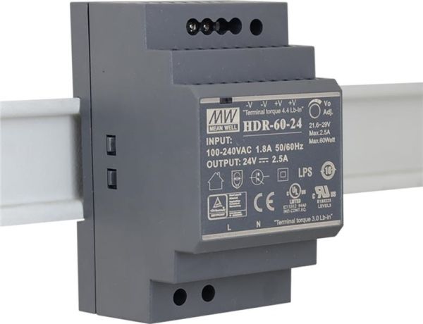 Alimentation stabilisée 60W 24Vdc 2.5A sur rail Din