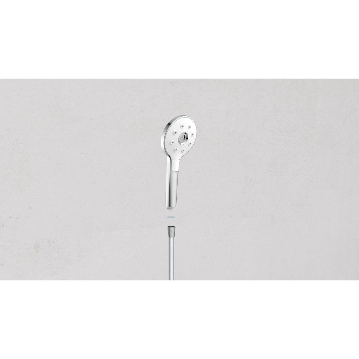 60840 PERUZZI hand shower, chrome/white vue 5