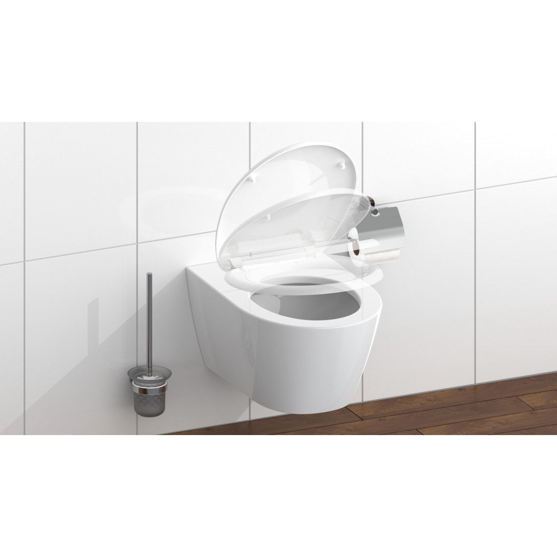 82300 Duroplast Toilet seat WHITE, with soft close and quick release vue 9