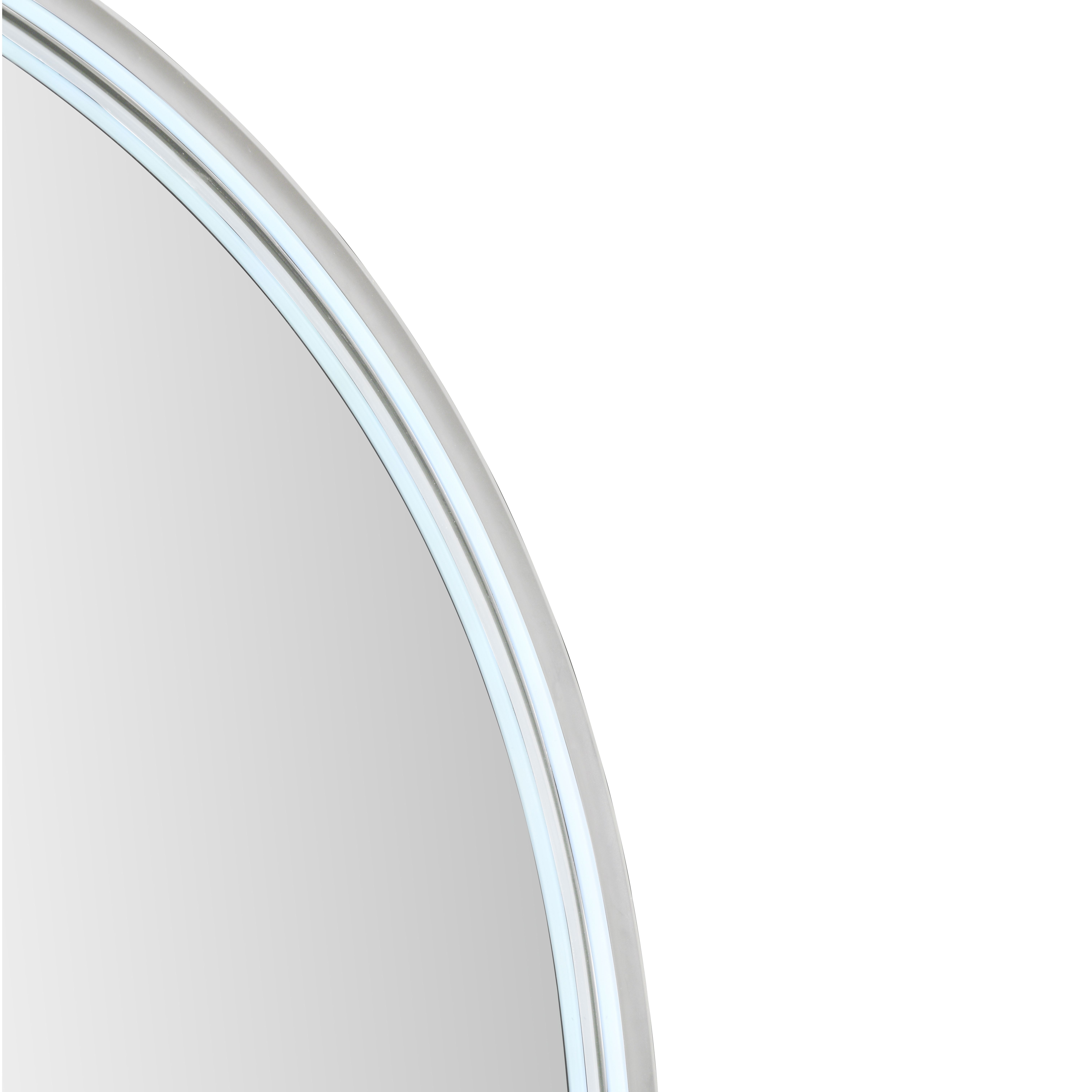 Aloni Avalo Miroir - Avec Éclairage LED - Ovale - Avec Cadre - Avec Chauffage - Température DE Couleur LED 3500-6500K - 50×100CM - Finition INOX Brossé