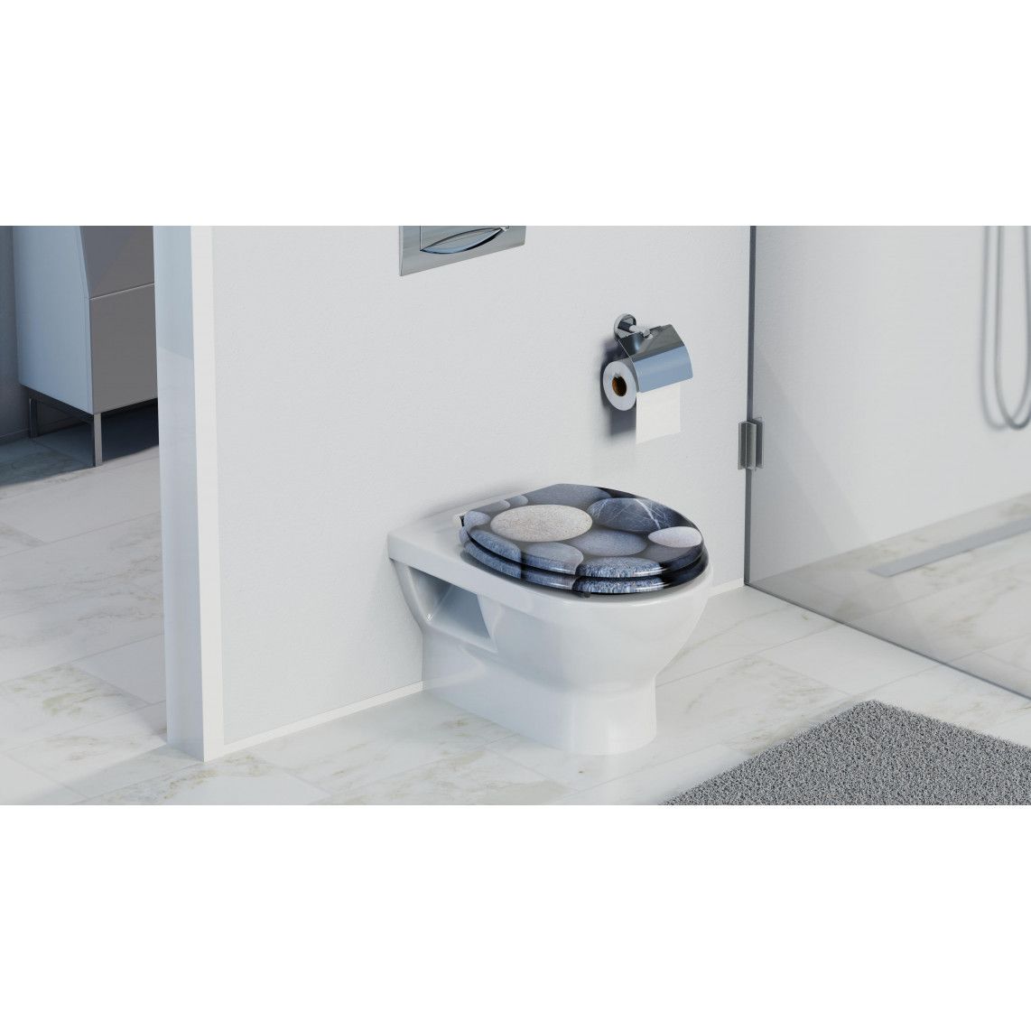80130 MDF WC-zitting GREY STONES, met valrem vue 11