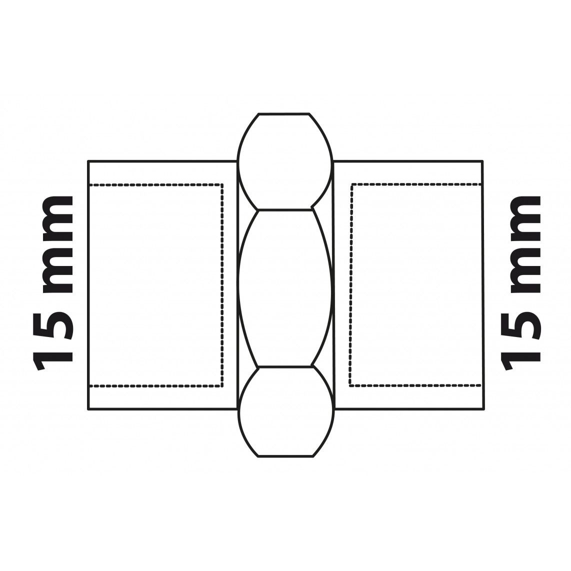 989242255 Screw connection, red brass, 15 mm, conical sealing, 2 sockets vue 2