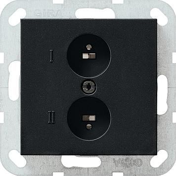 Prise de haut-parleur stéréo Noir mat (laqué) - avec bornes vissées. pour section de câble jusqu'à