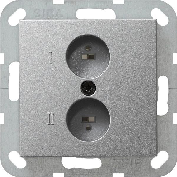 Prise de haut-parleur stéréo teinte Alu - avec bornes vissées. pour section de câble jusqu'à max.