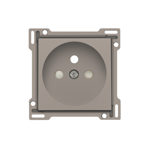 Set de finition pour prise de courant avec broche de terre et obturateurs de protection, profondeur d’encastrement de 28,5 mm, couleur bronze coated