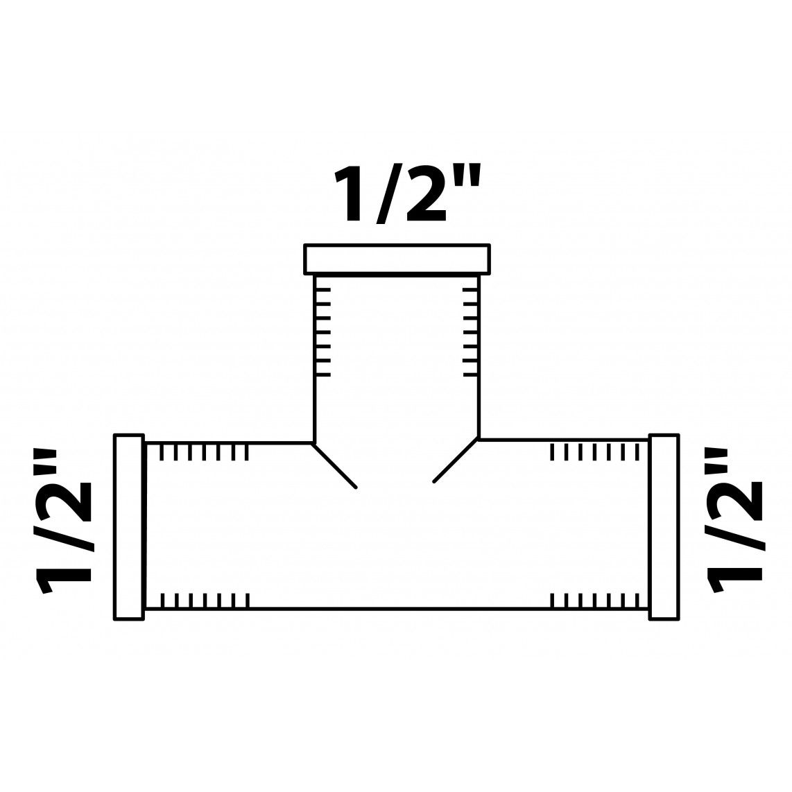 989402355 MS T-stuk, blanco, 1/2"BI vue 2
