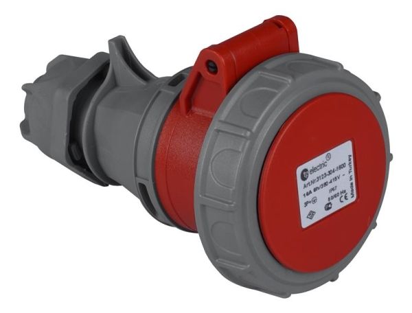 Fiche CEE femelle 5 x 32A 380 - 415Vac Rouge IP67 avec raccords à visser