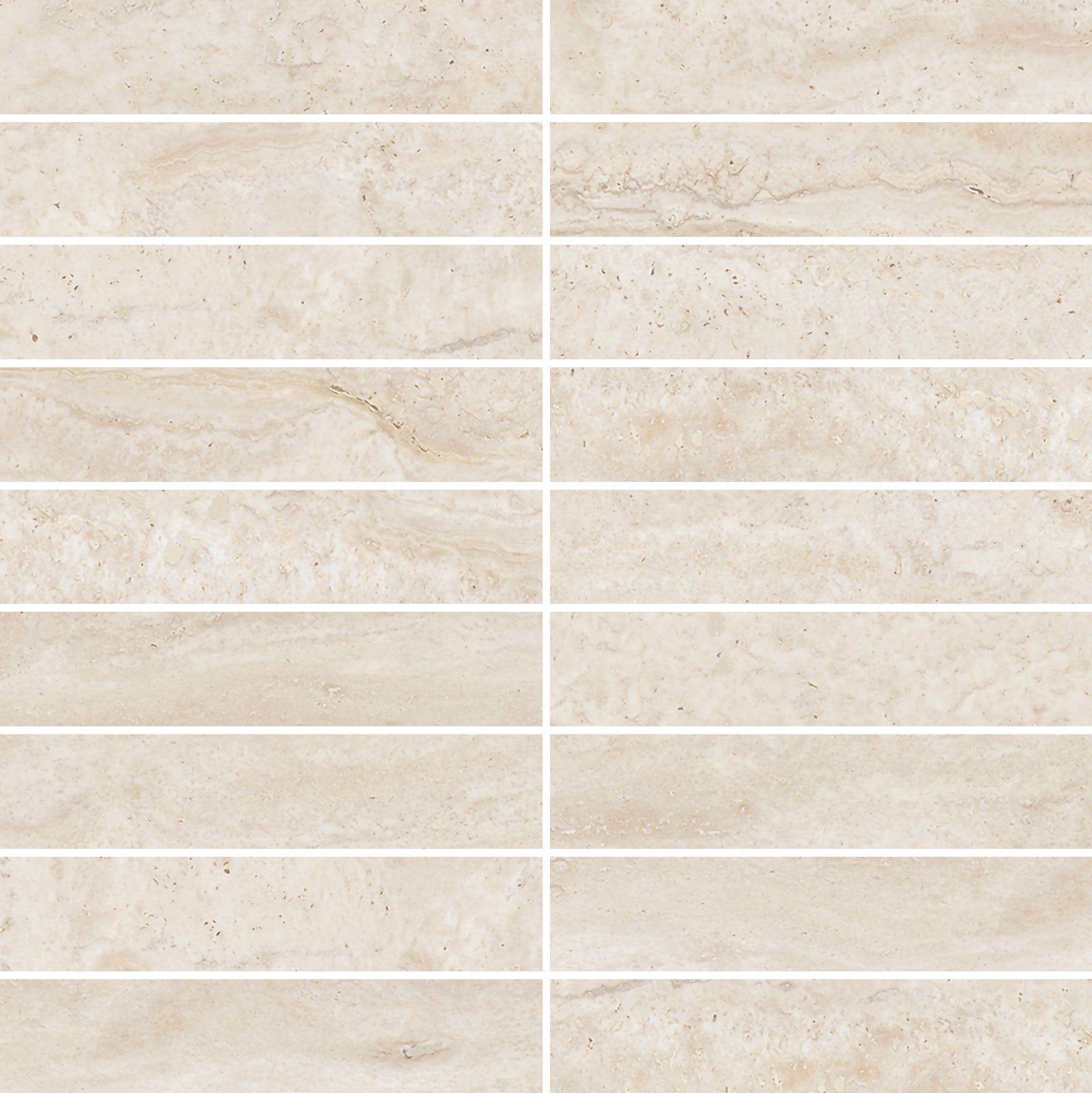 MOSAICO TRAVERTINO POL ALMOND 30X30 (3X15)