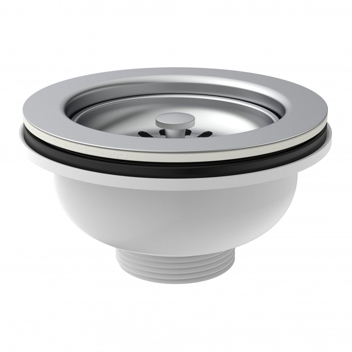 98835240 KS korfventiel, 1 1/2"BU, RVS ontruimingskelk & zeef Ø114 mm vue 3