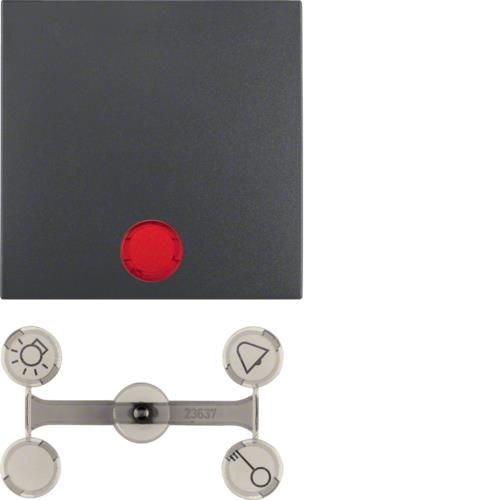 Touche avec voyant Rouge Berker S.1 / B.3 / B.7 Anthracite, mat