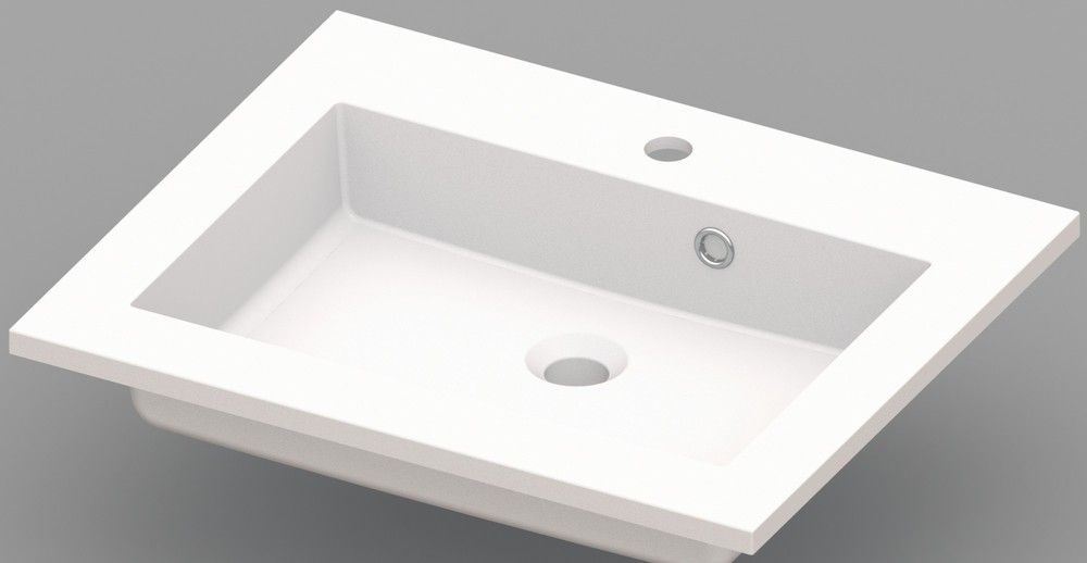 Van Marcke Coste Tablette Avec 1LAVABO 600×500×200MM Blanc Marbre Artificiel