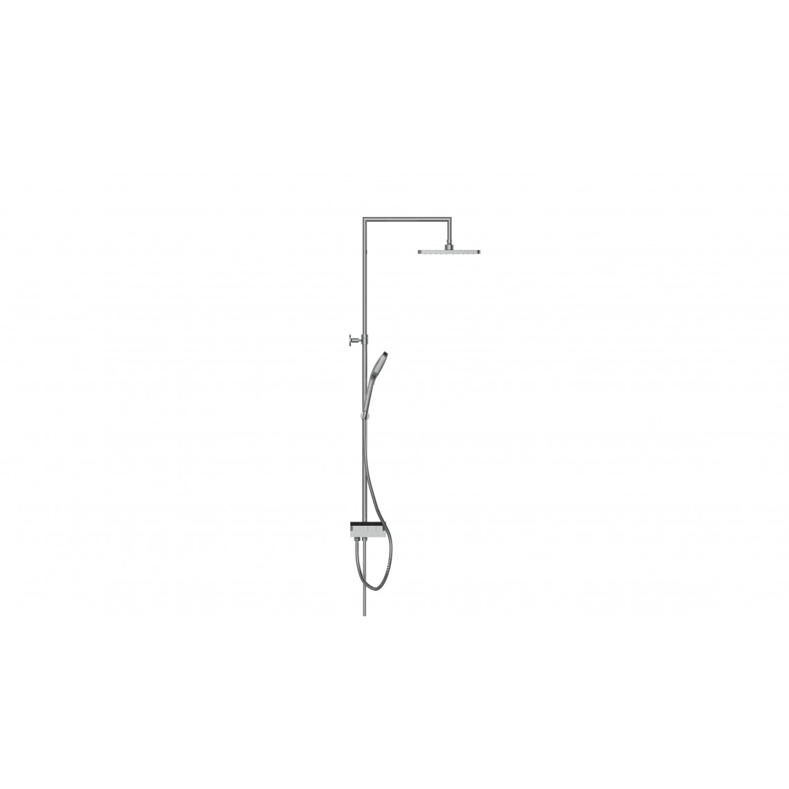 60566 BLUEPERL Set douche de pluie, chromé/noir, avec tablette