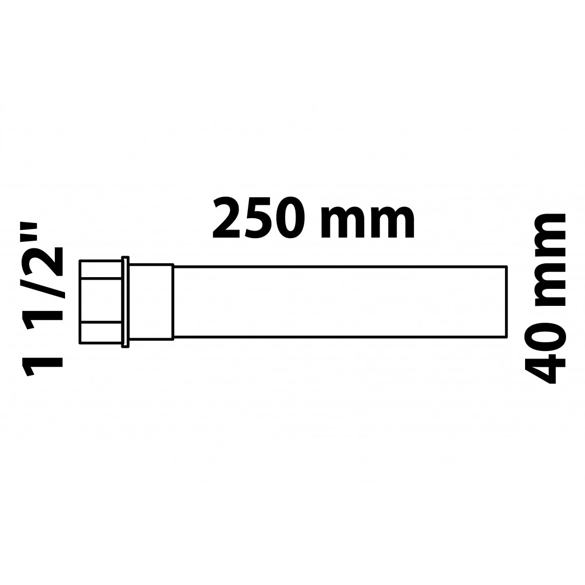 98837489 ECO-SAVE KS tuyau d'extension, Gris, 1 1/2" x 250 mm, pour DN 40 mm siphon