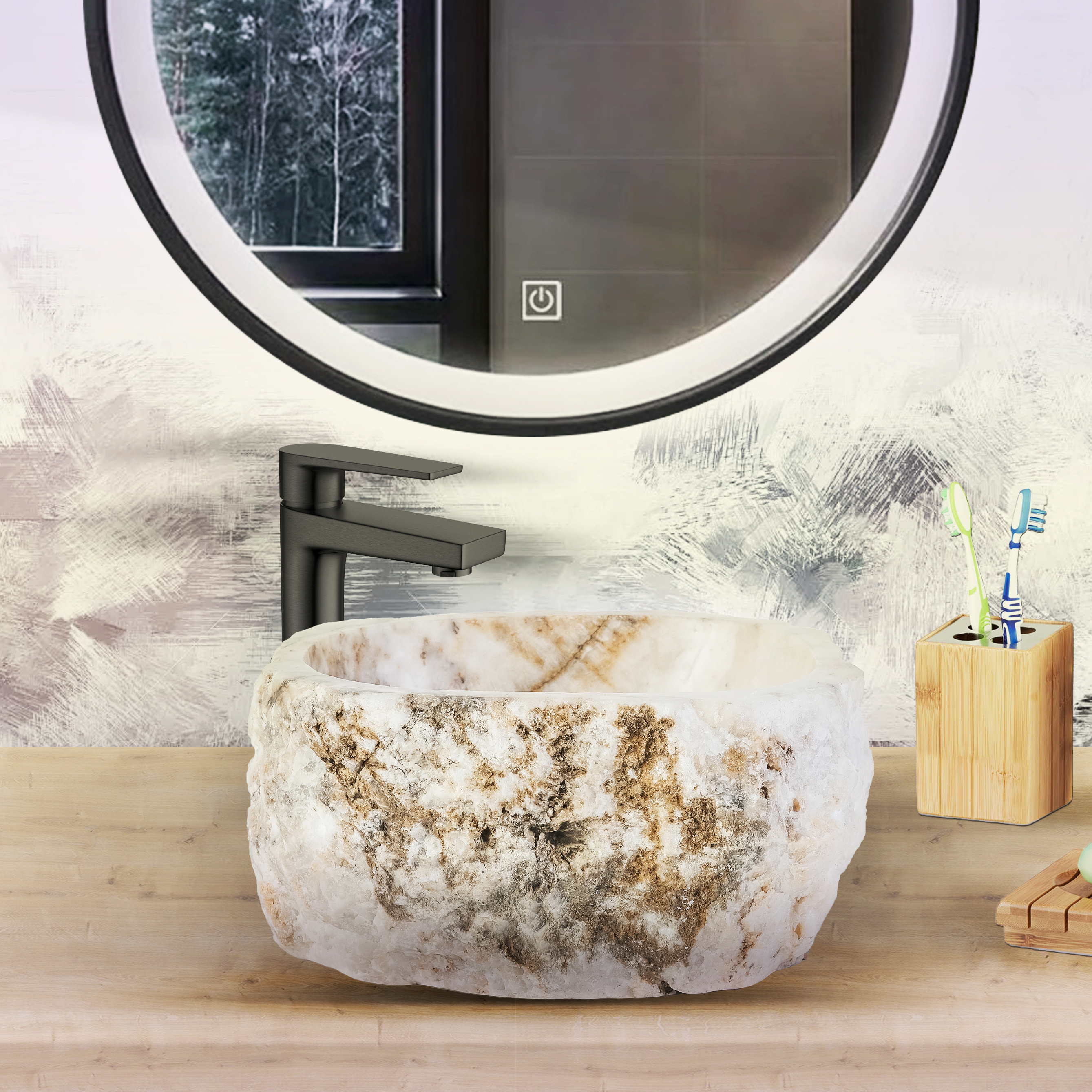 VASQUE NATUREL SUNSET ONYX 30-35X15CM