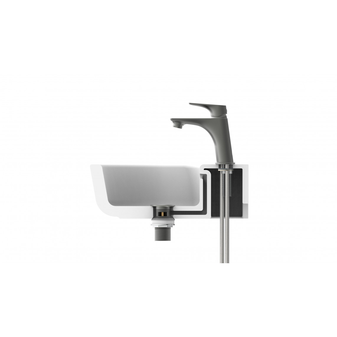 33212 BOSTON Mitigeur lavabo, graphite mat
