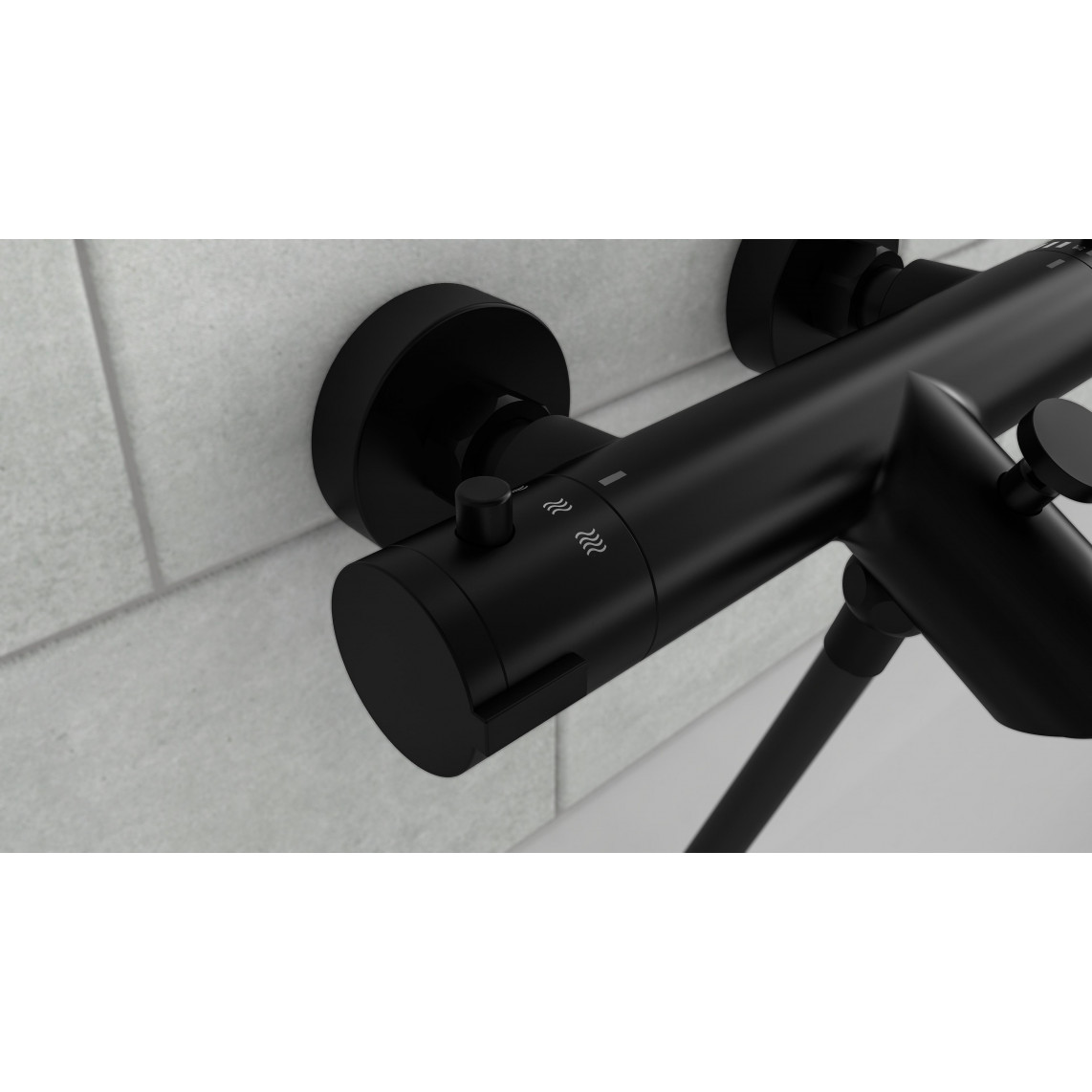 52476 LONDON Mitigeur thermostatique bain/douche, noir mat