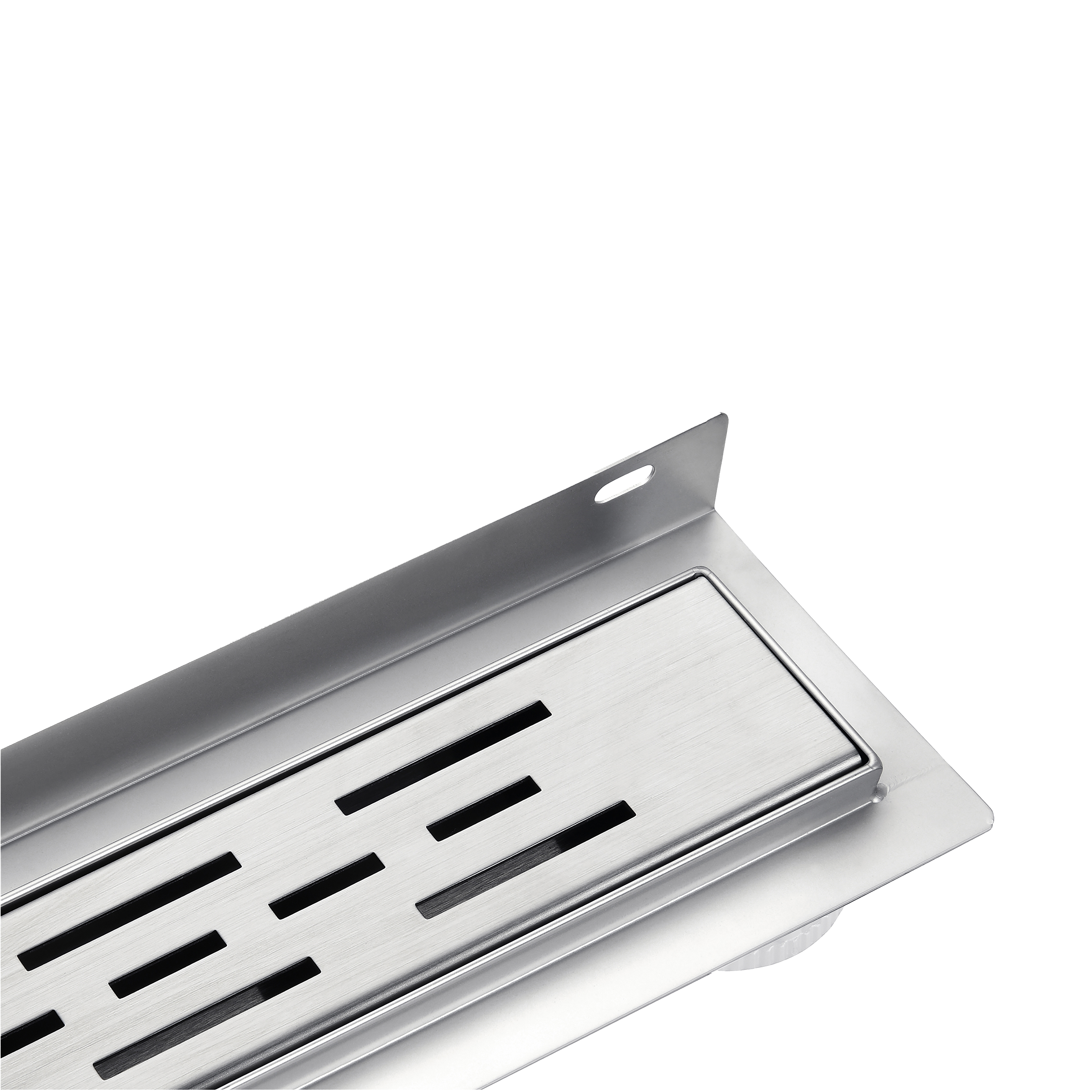 ALONI CANIVEAU DE DOUCHE - AVEC BRIDE MURALE - AVEC GRILLE - 80 CM - ACIER INOXYDABLE BROSSÉ