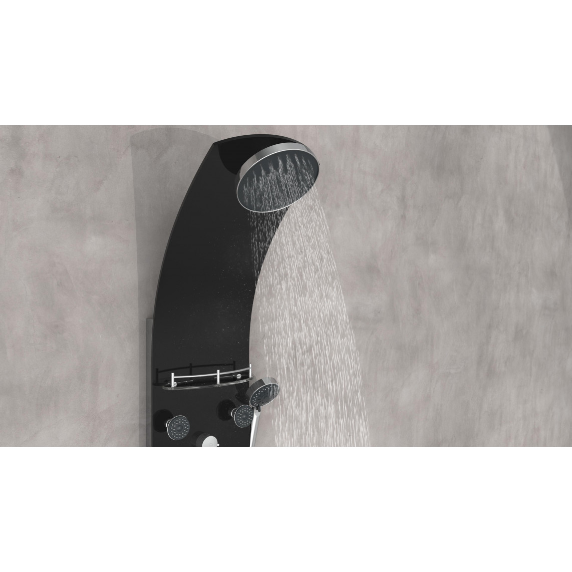 ORSP-YMSBB KARIBIK Panneau de douche, noir