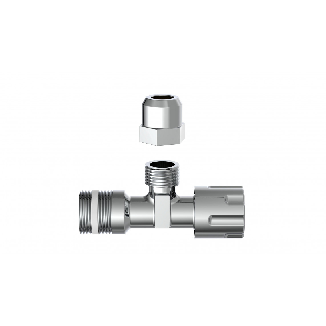98480400 robinet d'équerre, 1/2" M x 3/8" M x 10 mmQ, avec Rosace de tiroir, auto-étanche
