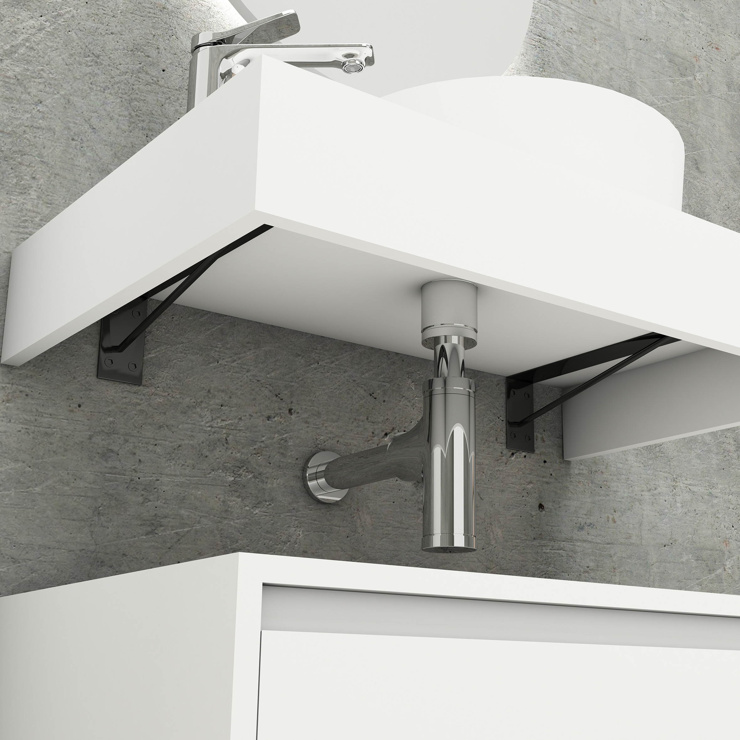 ALONI LINA MEUBLE SOUS-PLAN (80CM) - BLANC MAT