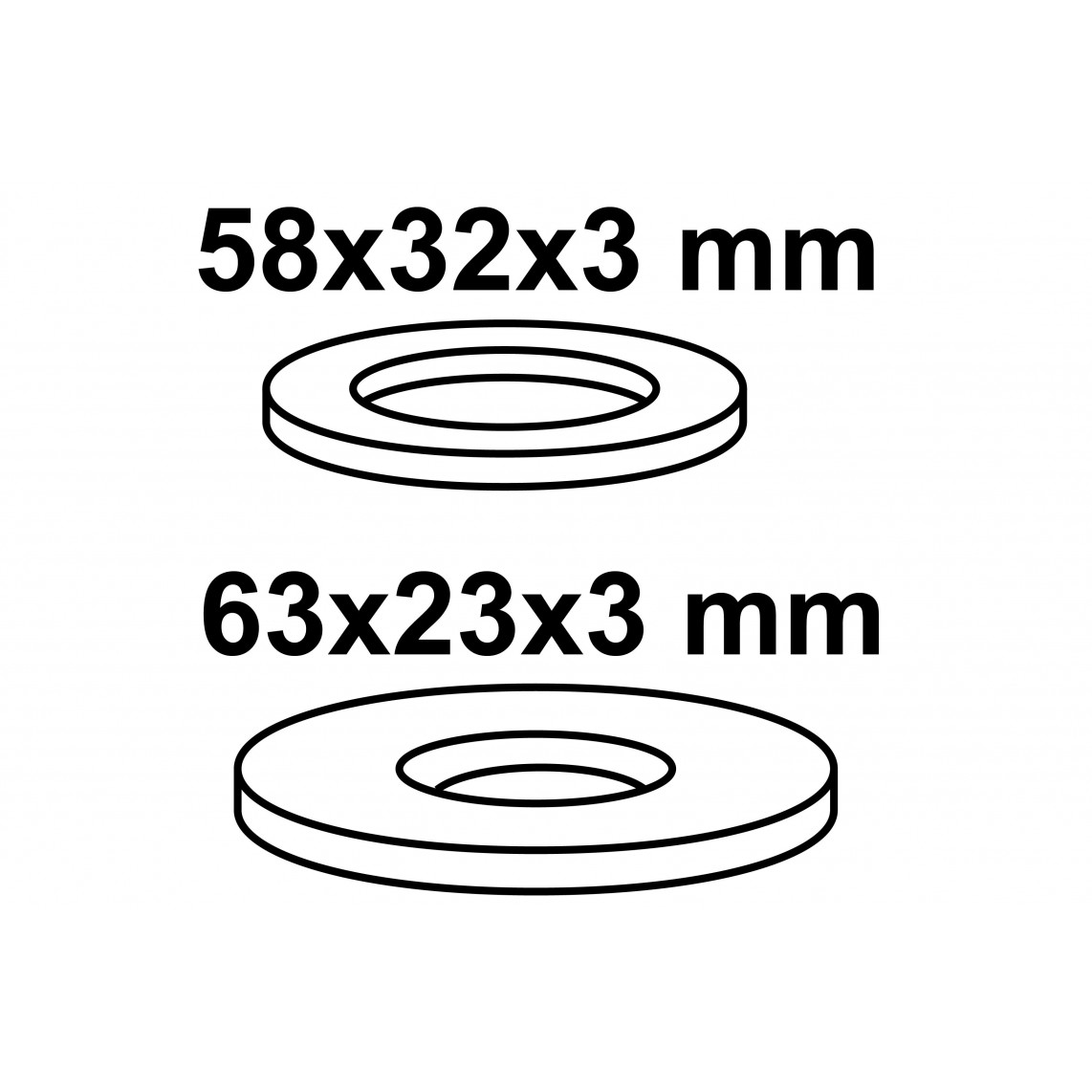98028111 Joint de réservoirs-Set, blanc, 58 x 32 x 3 mm/63 x 23 x 3 mm (2x)