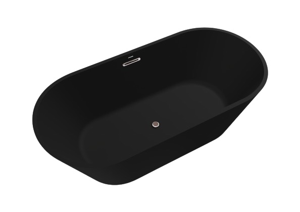 ALONI BAUCI VRIJSTAAND BAD - SOLID SURFACE - 170X80X58,5 CM - MAT ZWART