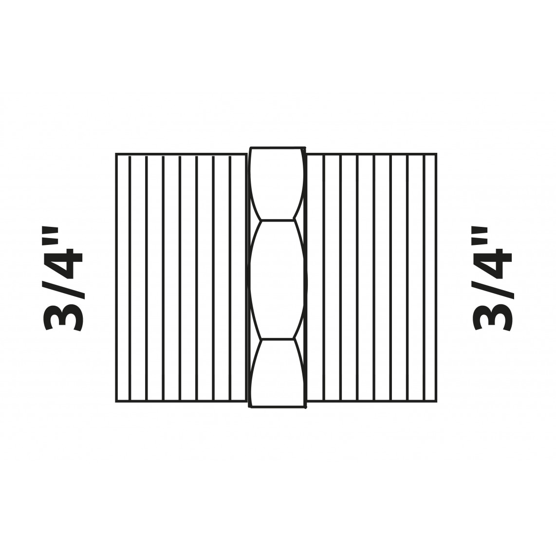 988951313 BR mamelon double, vierge, 3/4" M, (3280)
