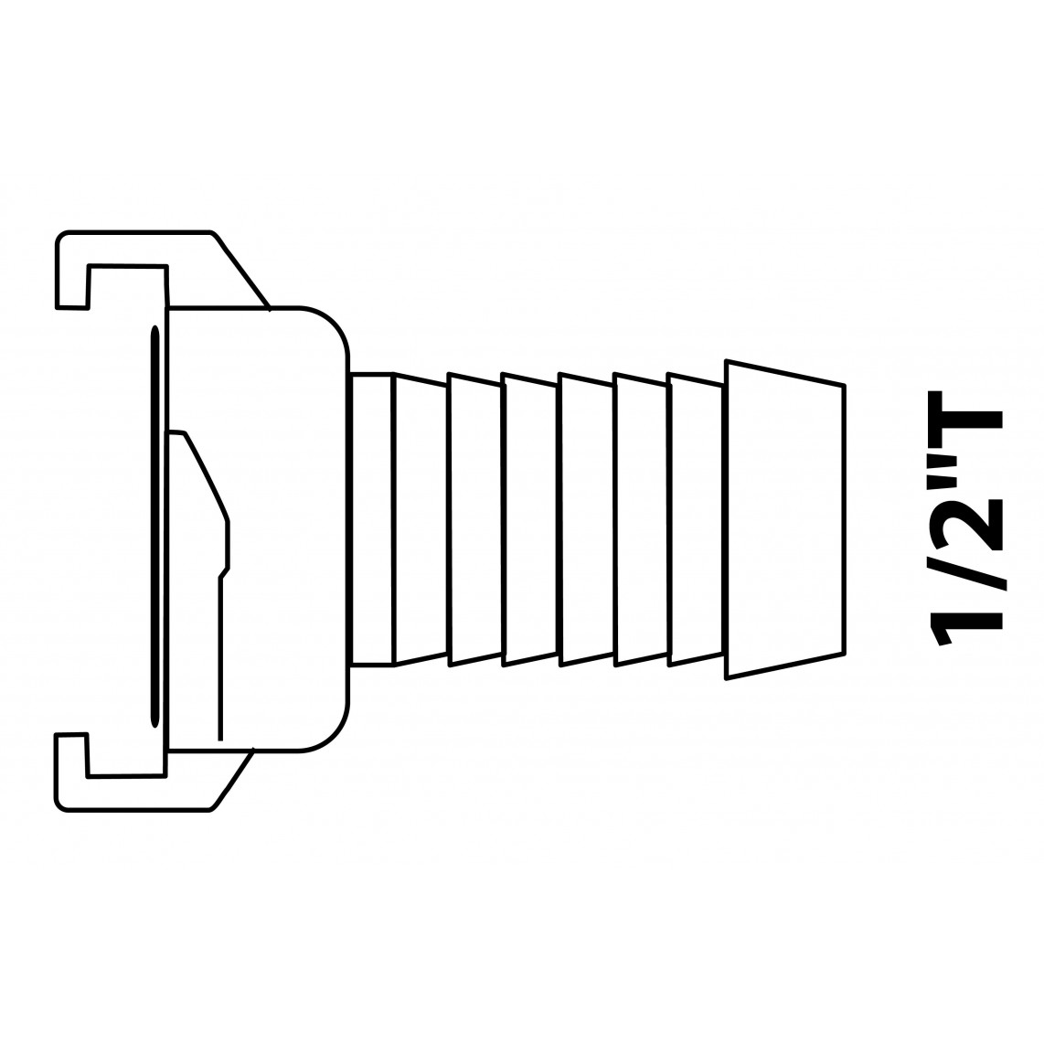 989851048 LT raccord rapide-Pièce de tuyau, vierge, 1/2"T