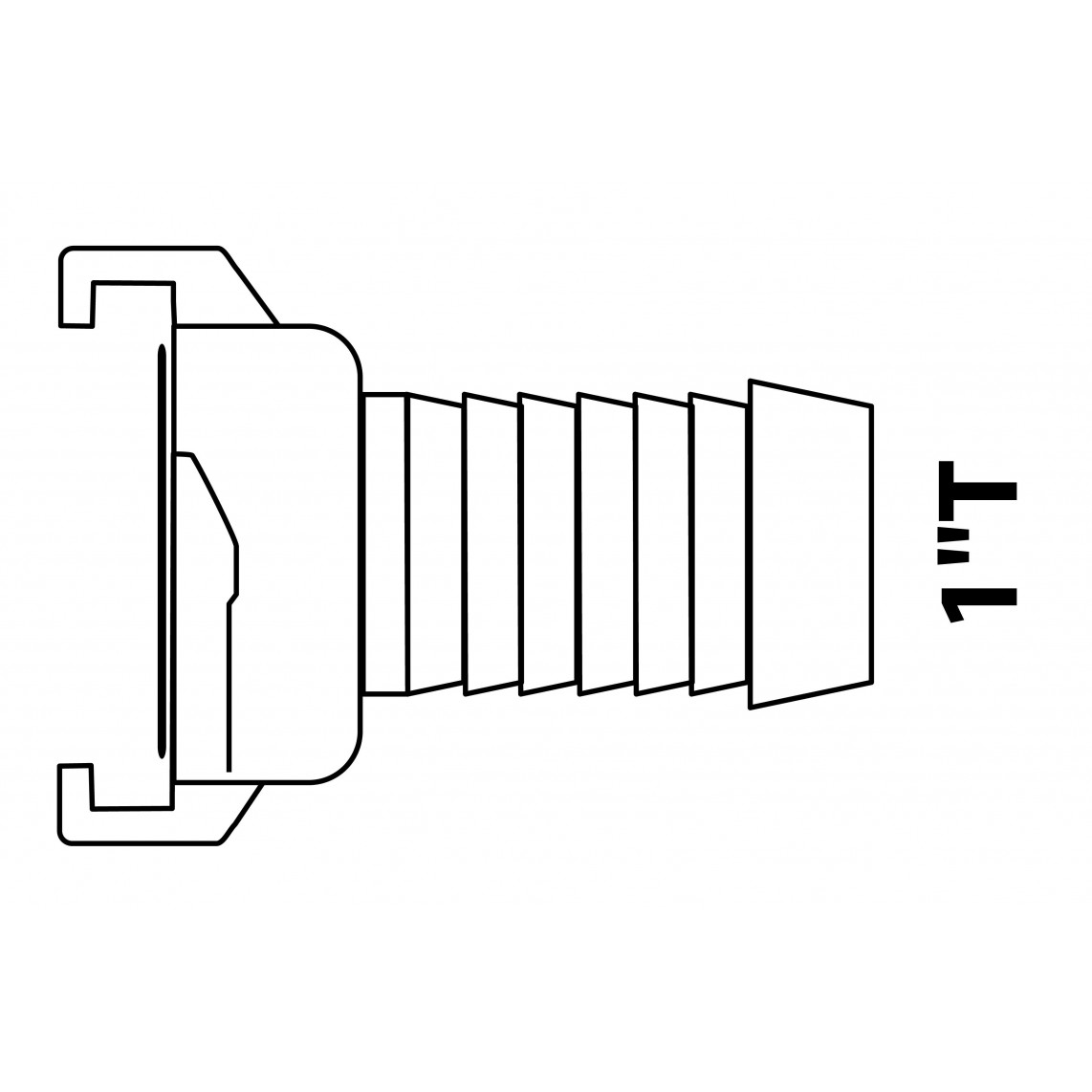 989853048 LT raccord rapide-Pièce de tuyau, vierge, 1"T