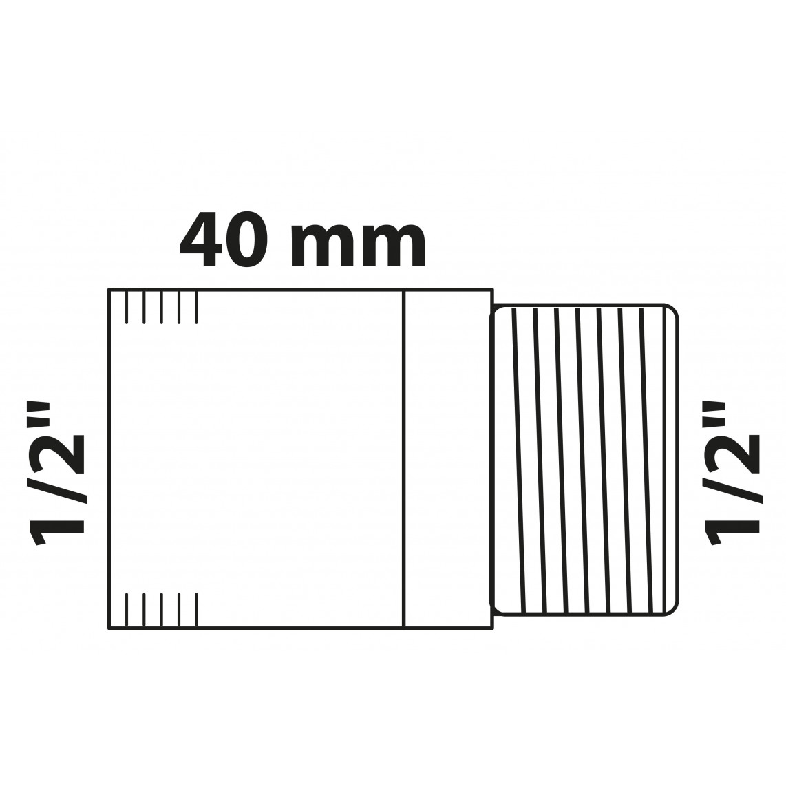 988942755 BR extension de robinet, vierge, 1/2" x 40 mm, (3525)