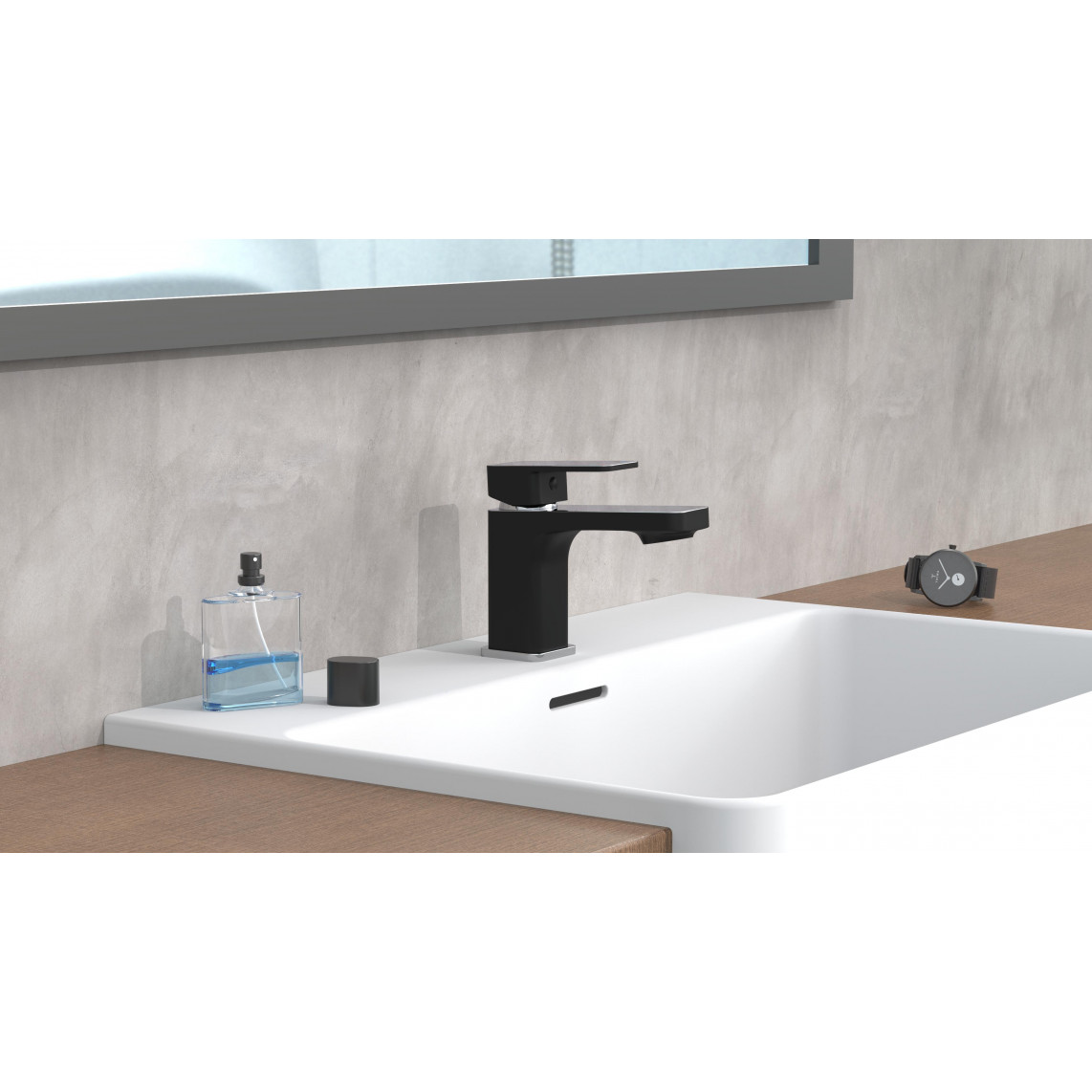 43106 MADAGASKAR Mitigeur lavabo, noir/chromé