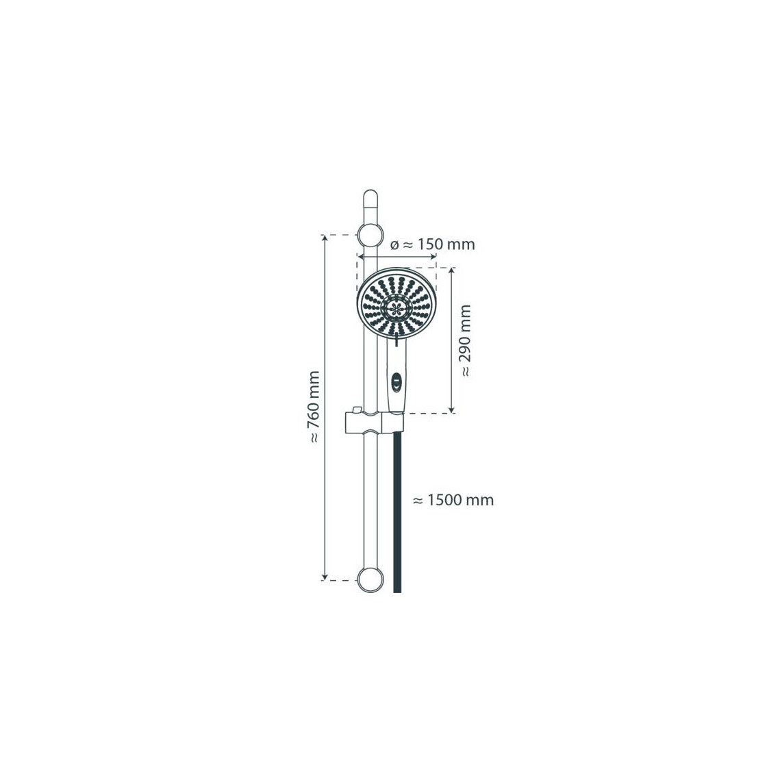 64870 FLORENZ Set barre de douche, chromé