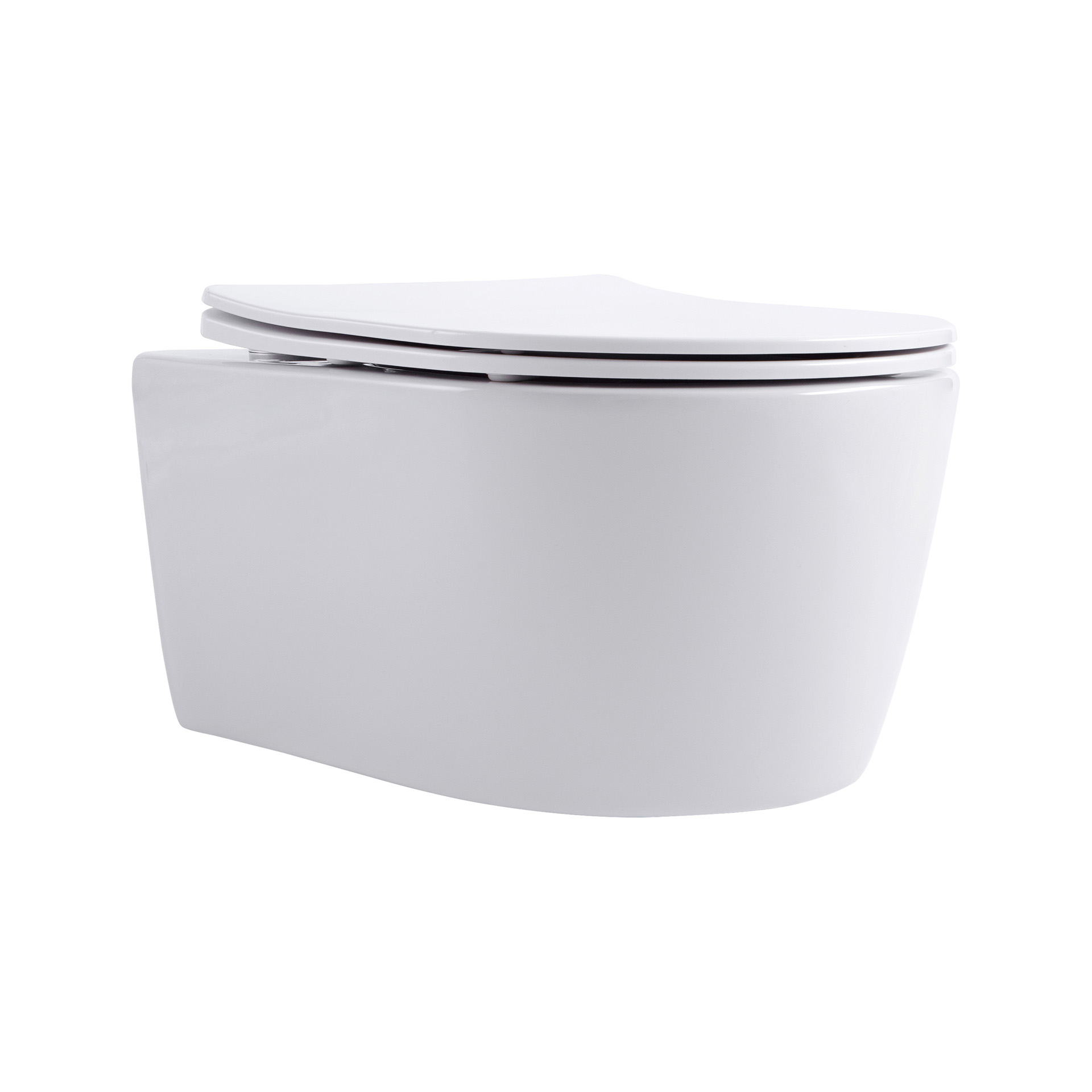 ALONI PRO WC SUSPENDU – SANS BRIDE – AVEC ABATTANT – DUROPLAST – SOFT CLOSE – QUICK RELEASE – COMPACT 49 CM - 36X32X49 CM – BLANC MAT